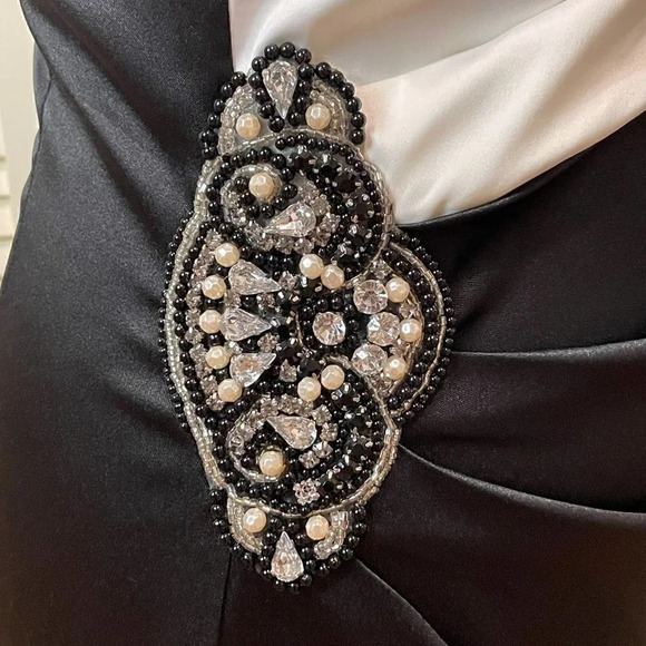 JESSICA HOWARD EVENINGS Mini Dress One Shoulder  White/Black Size 10 - Picture 6 of 10